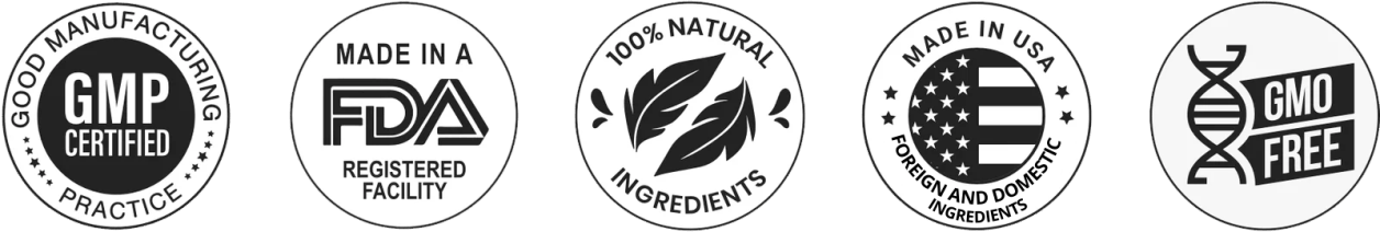 MaroBrain Certifications — Non-GMO, Made in USA, GMP Certified, FDA Registered, Natural Formula