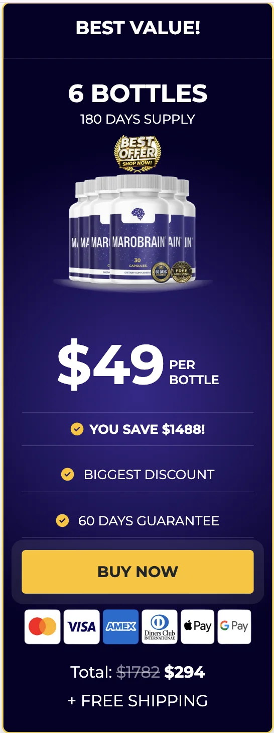 Buy MaroBrain 6 Bottles — Best Value Cognitive Support